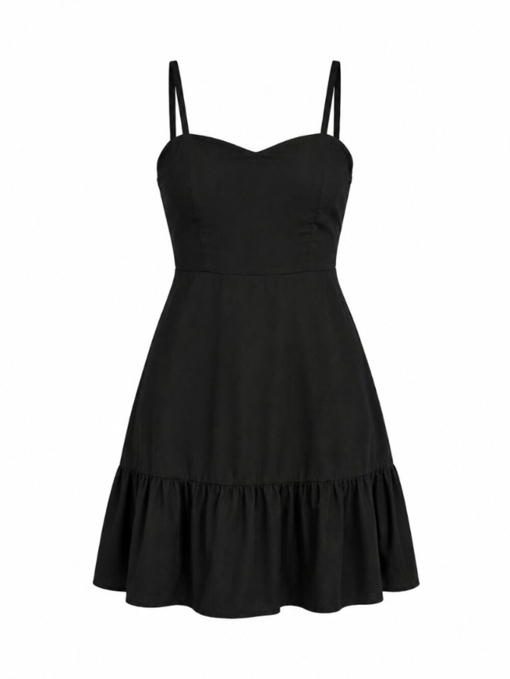 🦋 2/30 Old Navy Black Smocked Ruffle Hem Mini Dress Size XXL